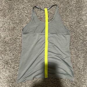 Athleta tank - Gray with lime stripe back